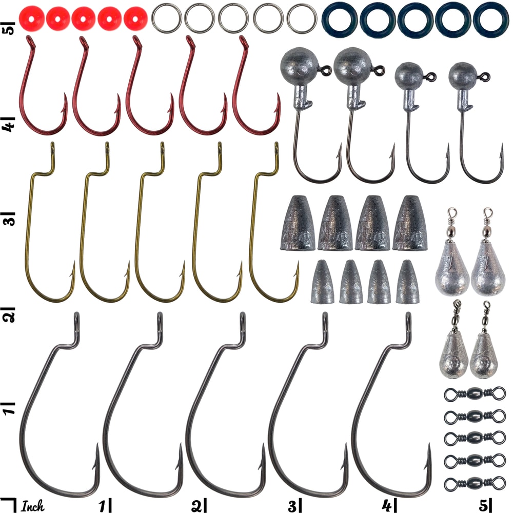 bass-fishing-kit-tackle-worm-hooks-jigs-swivels-beads-o-rings-2 Bass Fishing Kit Tackle Worm Hooks Jigs Swivels Beads O Rings