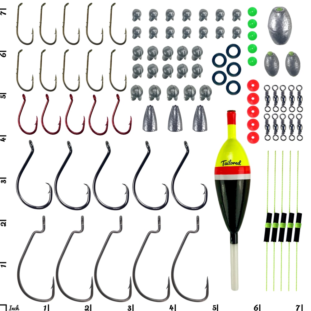fishing-tackle-kit-hooks-weights-sinkers-slip-bobber-float-beads-wacky-o-rings-tailored-tackle-2 Fishing Tackle Kit Hooks Weights Sinkers Slip Bobber Float Beads Wacky O Rings Tailored Tackle 2