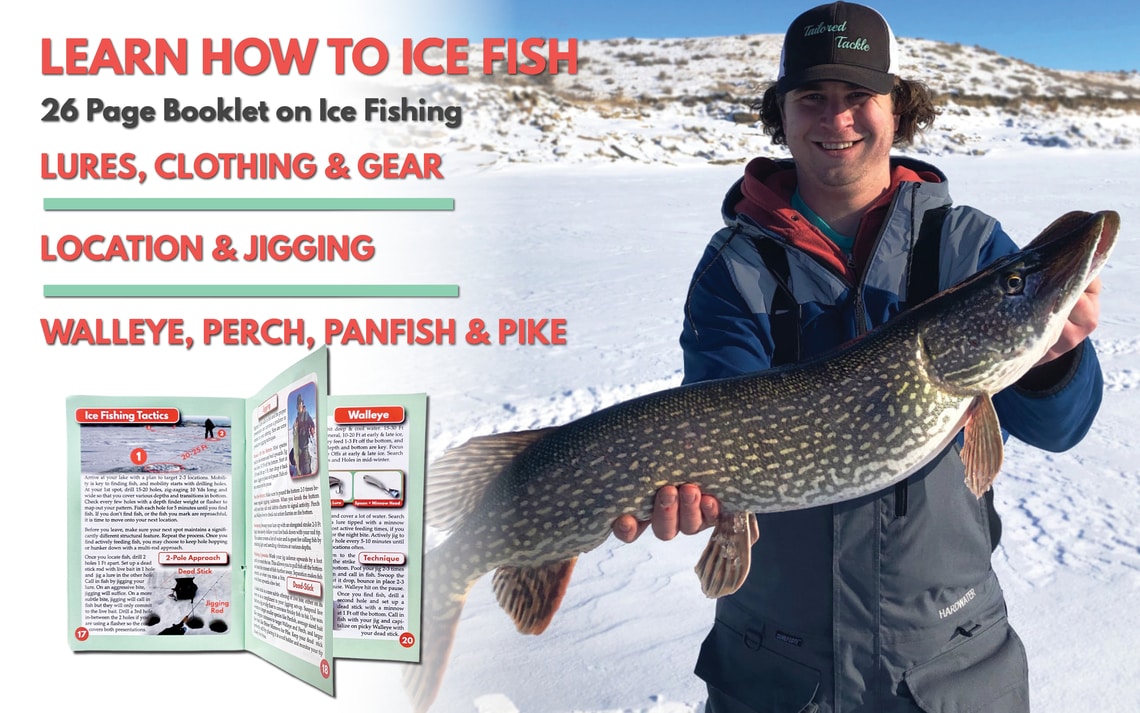 How to Ice Fishing Kit Lures Jigs Plastics Bait Book Tailored Tackle 6
