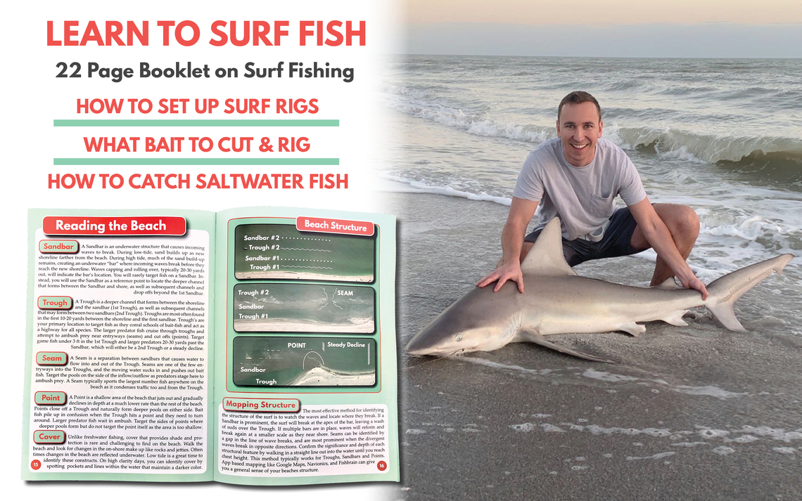 Tailored Tackle Surf Fishing Book Saltwater Tackle Box Shark Snook Red Drum