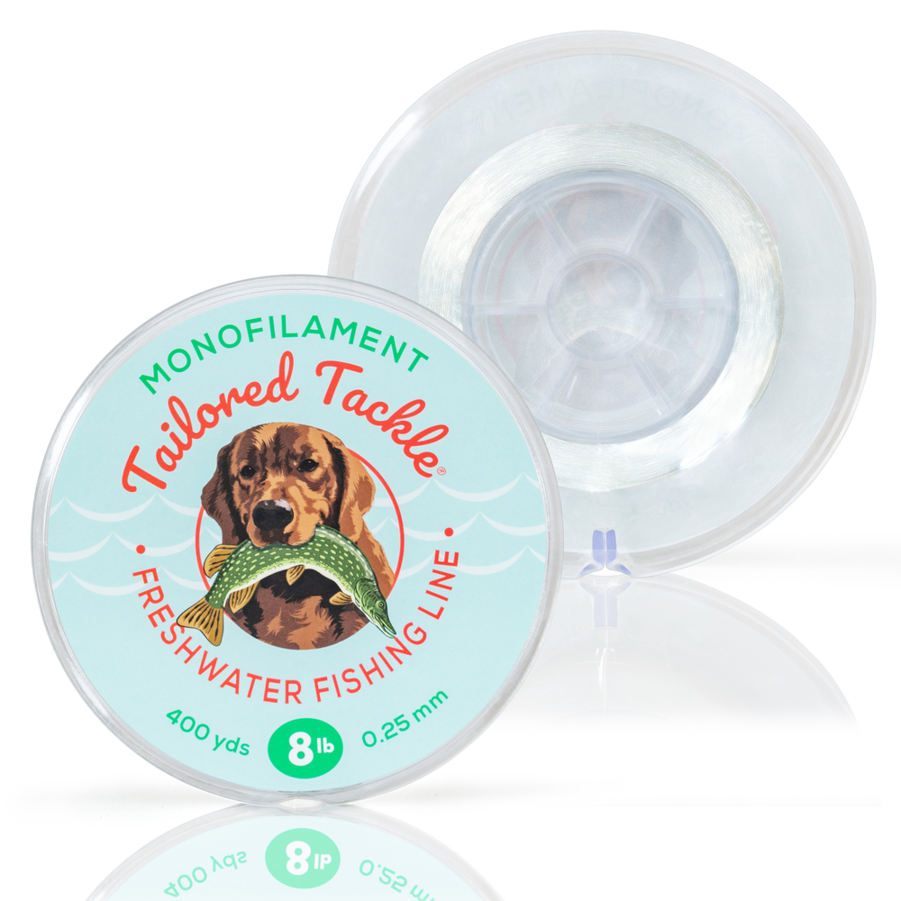 Mobile Freshwater Fishing Line Monofilament 8Lb 400Yds Clear Nylon Mono Spool Front Back