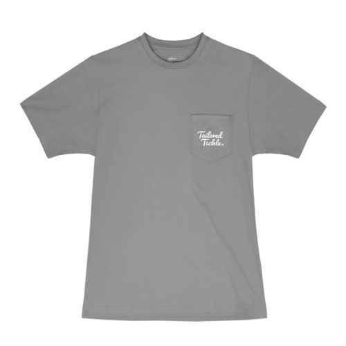 Walleye Fishing Pocket Tee Hurricane Gray Mens